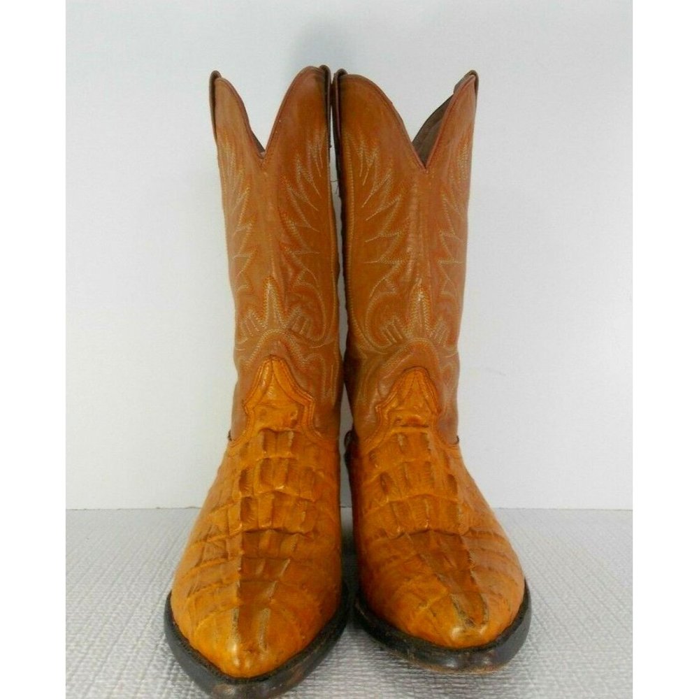 PREMIER ALLIGATOR PRINT Boots Men's size 8 Brown